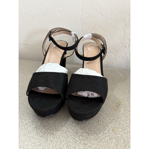 Nairri Journee Collection New In Box Womens Black Strappy Block Heels Size 8 1/2 - Picture 9 of 10